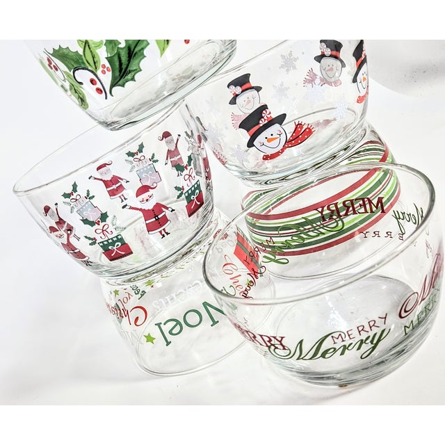 Vintage Christmas Bowls- Set of Six For Sale - Image 6 of 13