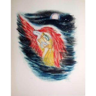 Reuven Rubin, Large Israeli Bible Lithograph, King David by Reuven Rubin Hand Signed, 1972 For Sale