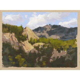 024 - Plein Air-Horsetooth Rock, CO, 4/7/22 by Judd Mercer | Gouache Landscape of Horsetooth Rock For Sale