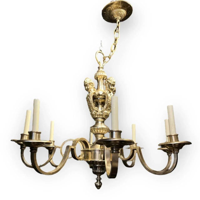 1900s Caldwell Silver Plated Chandelier For Sale - Image 9 of 9
