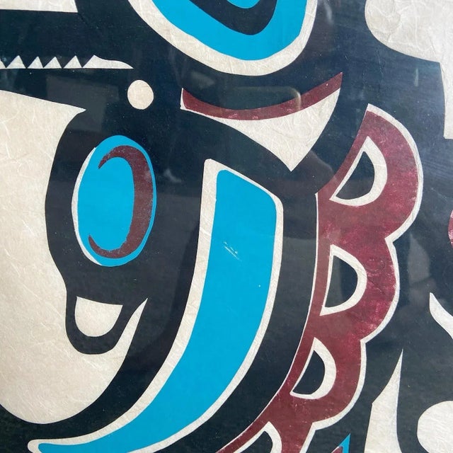Textile Vintage Native Canadian "Killer Whale" Screenprint For Sale - Image 7 of 7