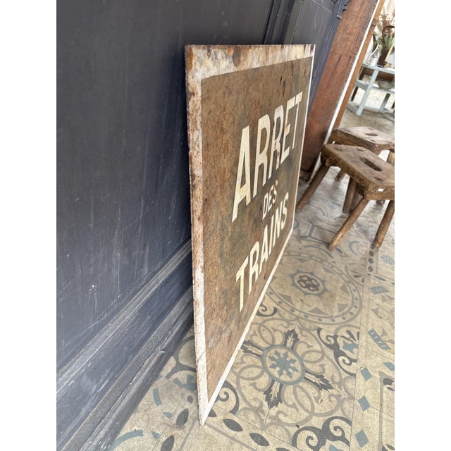 Industrial Steel Plaque from SNCF, 1930s For Sale - Image 3 of 7