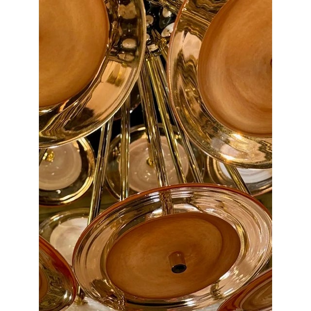 Murano PAle Orange Disc Sputnik Chandelier For Sale In Dallas - Image 6 of 7