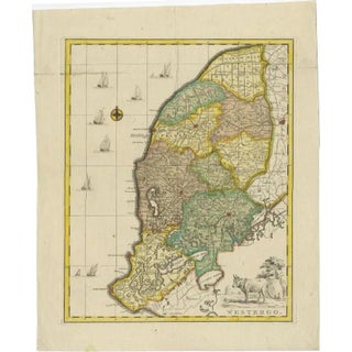 Antique Map of Westergo by Tirion, 1744 For Sale