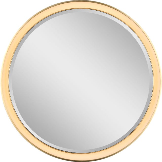 Thomas O'Brien for Visual Comfort Signature Tricia 30" Illuminated Round Mirror in Modern Iron and Gild For Sale