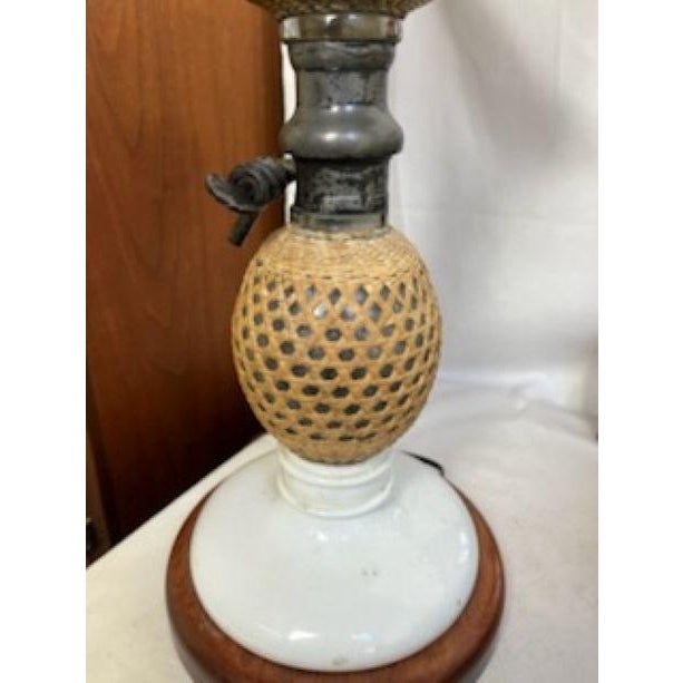 Late 19th Century French Victorian Cane Wrapped Seltzer Bottle Lamp For Sale In Chicago - Image 6 of 10