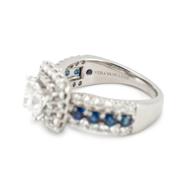 Metal Vera Wang Love 14k Gold Gsi 2.05ct Lab-Grown Diamond Sapphire Engagement Ring, Size 6.5 For Sale - Image 7 of 10