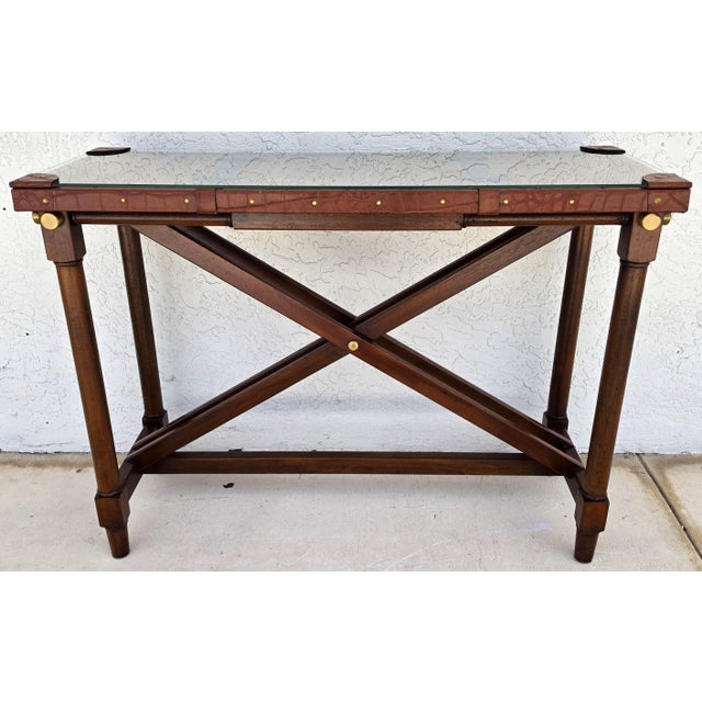 Brown Bauer International Stiles Serengeti Campaign Buffet Console Table For Sale - Image 8 of 12