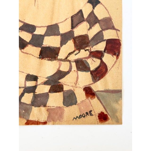 Stunning original watercolor sketch portrait of a woman in a checkered dress in the foreground, and a window drapery and...