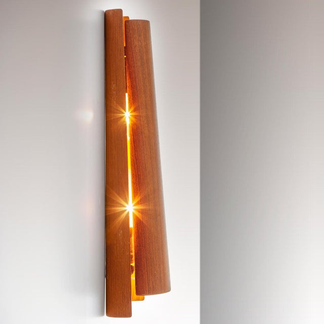 Conical Teak Wall Lamp by Henning Wind-Hansen for Voss, 1960 For Sale - Image 6 of 10