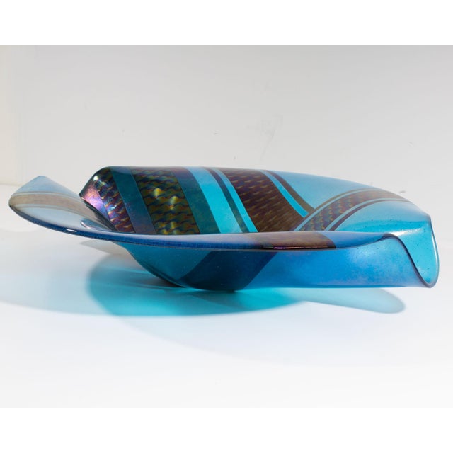 Contemporary Christine McEwan Verre Visage Studio Fused Glass Bowl For Sale - Image 3 of 10