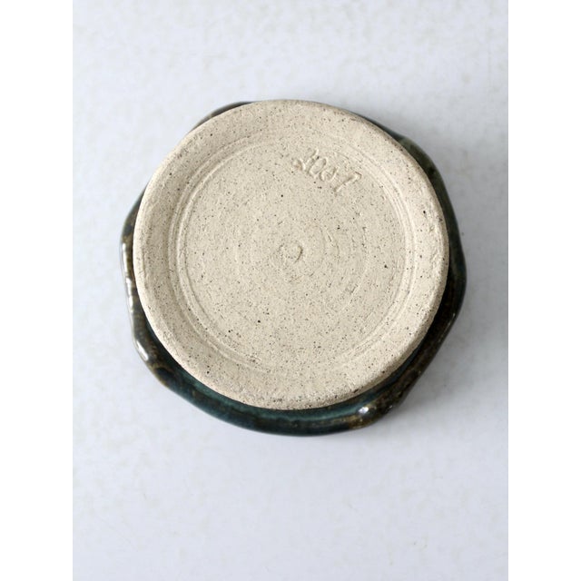 Teal Vintage Studio Pottery Bowl For Sale - Image 8 of 8