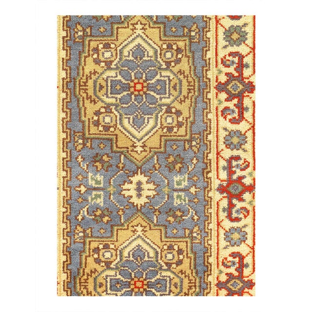 Indo Serapi design rug. Handmade Hand-knotted in fine lambswool. Lamb's Wool on a Cotton Foundation Vegetable Dyed Hand-...