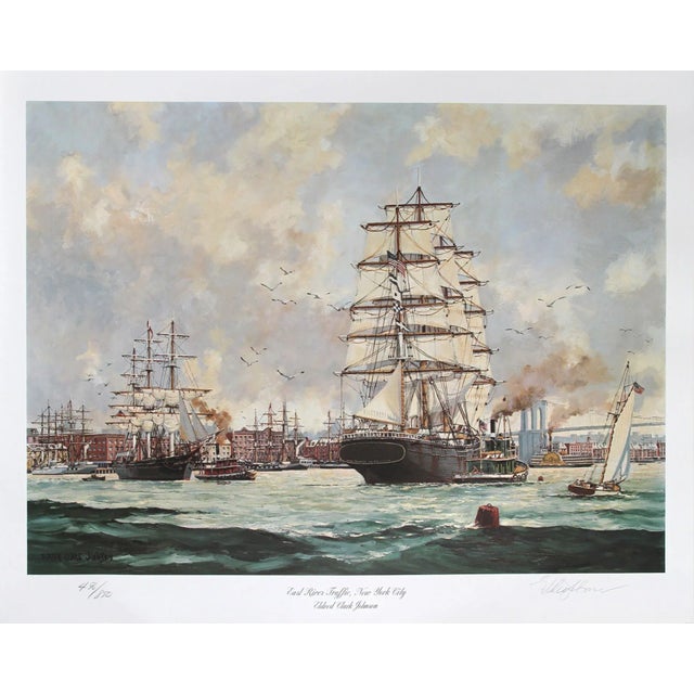 Eldred Clark Johnson - East River Traffic New York For Sale