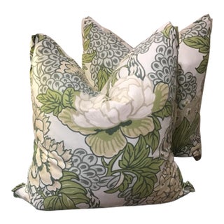 Thibaut Honshu in Robins Eggs Blue 22” Down Filled Pillows - a Pair For Sale