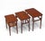 Scandinavian set of three teak and cane nesting tables by Heltborg Møbler – Danish - Circa 1950's. Stamped. The tables are...