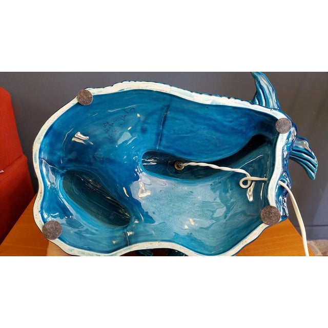 Ceramic Table Lamp with the Shape of Carpe Koi, Italy, 1970s For Sale - Image 10 of 12