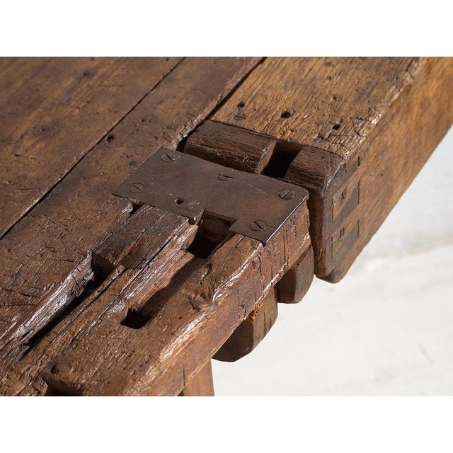 Elm Carpenter's Table, 1920s For Sale - Image 13 of 17