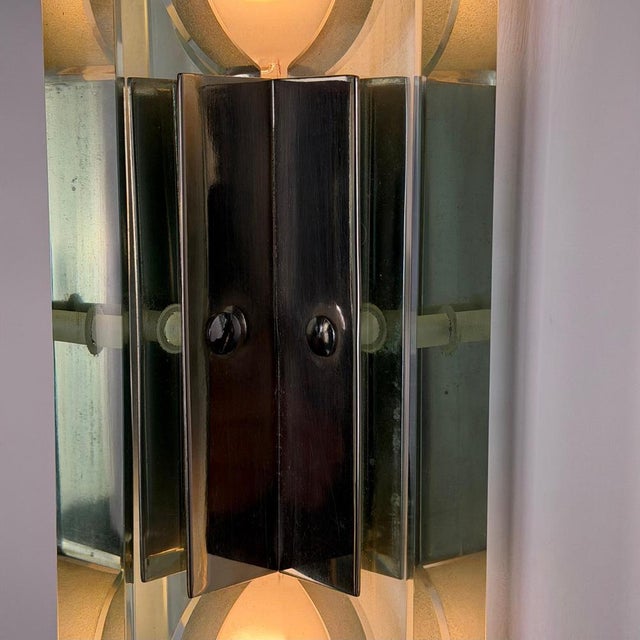 Triple Glass Wall Sconces in Thick Structural Glass from Gallotti & Radice, 1970s, Set of 3 For Sale - Image 12 of 18