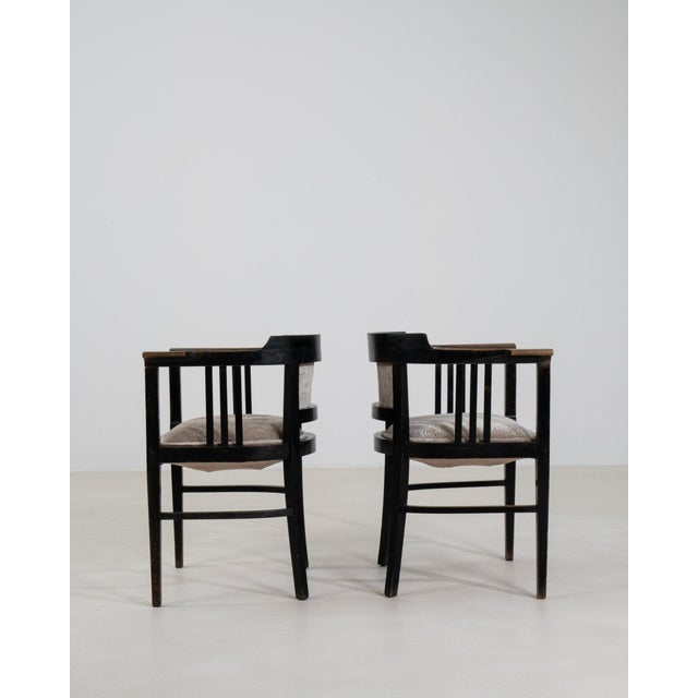 Black 19th Century France Art Nouveau Black Wood Armchair For Sale - Image 8 of 11