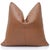 Luxury Camel Brown Genuine Leather Throw Pillow 18x18 | Handmade Modern Leather Cushion For Sale - Image 4 of 8