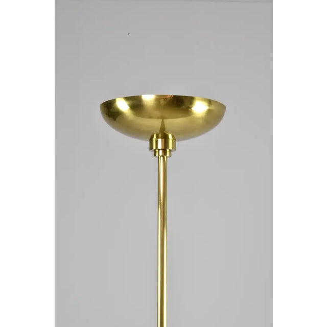 Art Deco French Vintage Brass Uplight Floor Lamp — 1970s For Sale - Image 3 of 7