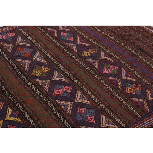 Rug & Kilim Vintage Persian Soumak Kilim, Rich Ground With Jewel Tone Motifs - Rug & Kilim For Sale - Image 4 of 7