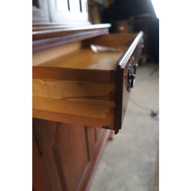 Willett Wildwood Cherry Stepback Cupboard Bookcase China Hutch Cabinet 70" For Sale - Image 14 of 14
