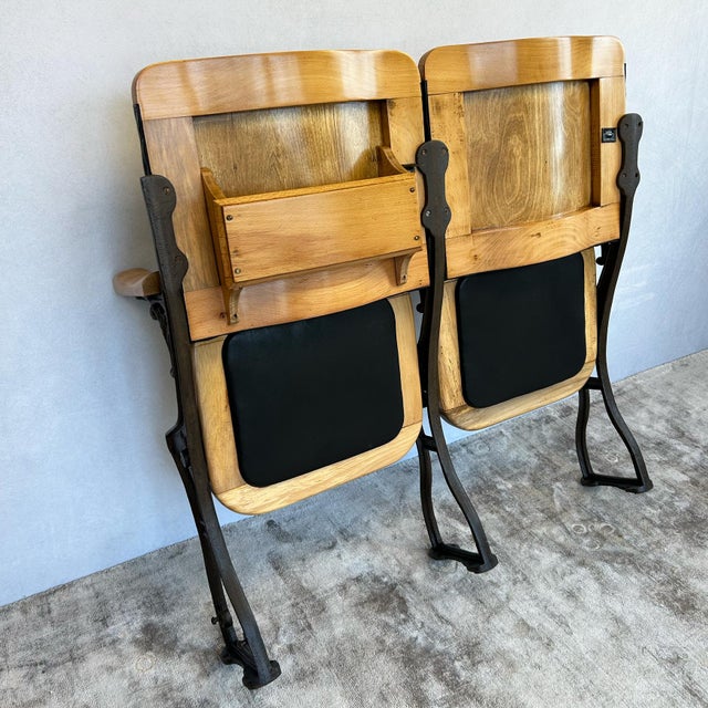 1930s Cast Iron and Bentwood Cinema Seats, 1930s For Sale - Image 5 of 16