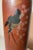 Big Antique 19th Century Japanese Meiji Red Totai Cloisonné Porcelain Bird Vase For Sale - Image 13 of 17