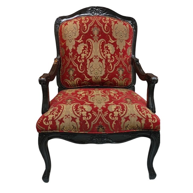 French Step Into a World of Classic Elegance With This Magnificent Pair of Louis XV Style Armchairs. For Sale - Image 3 of 9