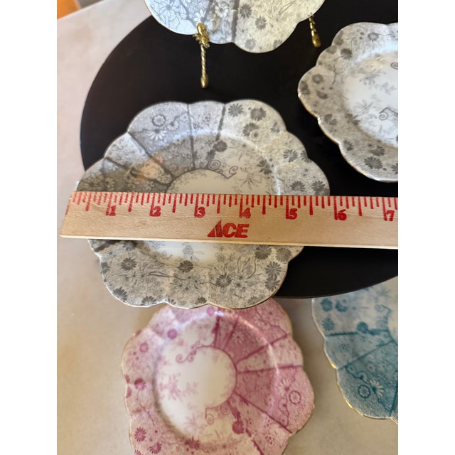 Antique J. F. Wileman Daisy Shape Jungle Print Plates (Lot of 5) ca.1890 For Sale - Image 18 of 18
