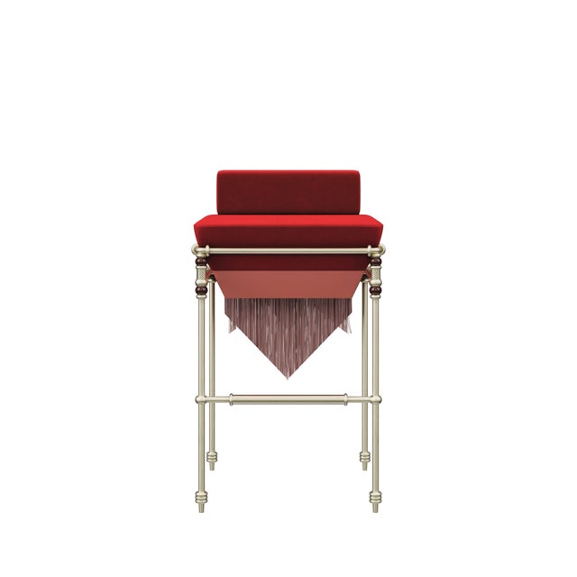 Seraphine Bar Chair with Fringes from Ottiu For Sale - Image 4 of 16