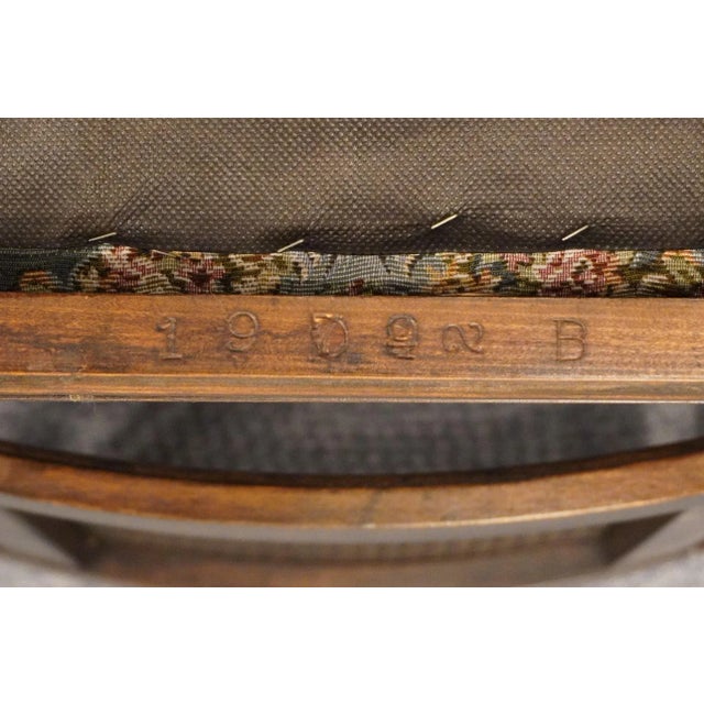 Vintage Antique Berkey & Gay Solid Walnut Rustic European Dining Arm Chair For Sale - Image 10 of 10