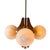 Space Age Model Sputnik Hanging Pendant with Wooden Base, Brass Details and Glass Domes, 1960s For Sale - Image 3 of 9