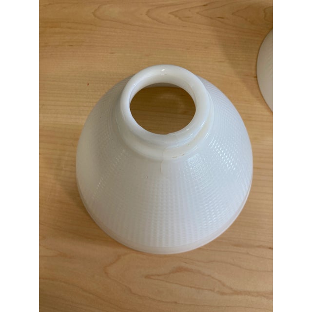 Vintage Milk Glass Lamp Shade, Set of 2 For Sale - Image 4 of 5