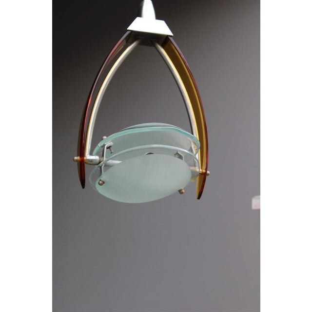 Minimalist Orange Pendant from Fontana Arte, 1960s For Sale - Image 6 of 12