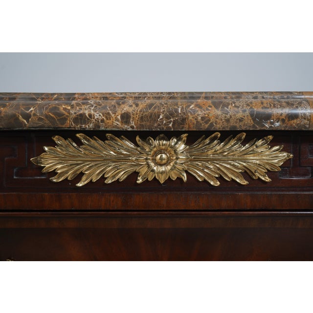Maitland-Smith French Empire Style Marble Top Mahogany Chest For Sale - Image 15 of 18