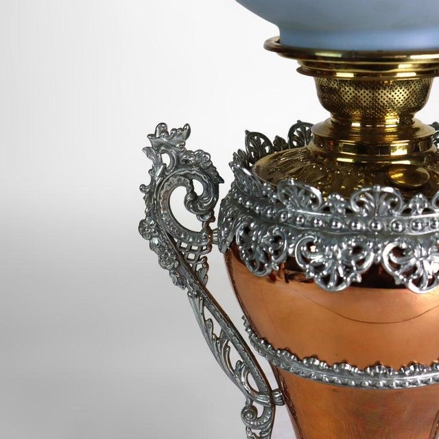 Bradley Hubbard Antique Bradley & Hubbard Victorian Mixed Metal Parlor Lamp C1890 For Sale - Image 4 of 6