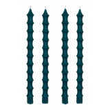 Bamboo Taper Candles - in Peacock Green Set of 4 For Sale