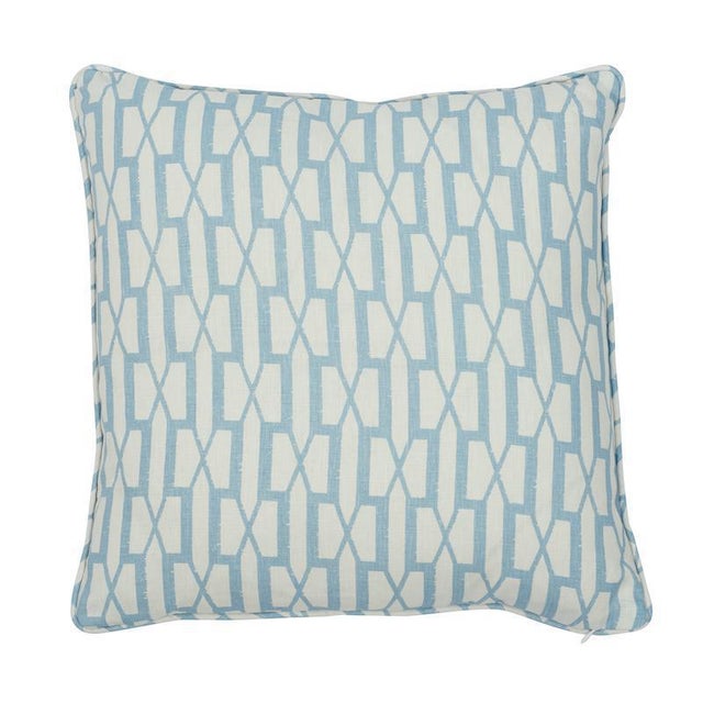 Schumacher Schumacher X Veere Grenney Belvedere 20" Pillow in Sky For Sale - Image 4 of 4