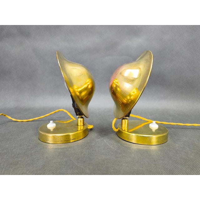 Art Deco Adjustable Brass Table Lamps, 1930s, Set of 2 For Sale - Image 3 of 9