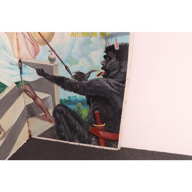 Monumental Ghanaian "Concert Party" Fragmentary Bifold Painting by Mark Anthony For Sale - Image 12 of 18
