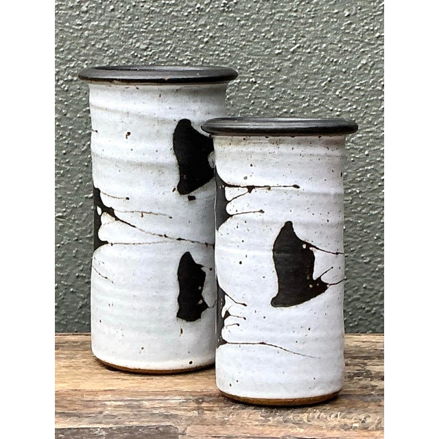 Vintage Original Studio Pottery Vases - Set of 2 For Sale - Image 12 of 12
