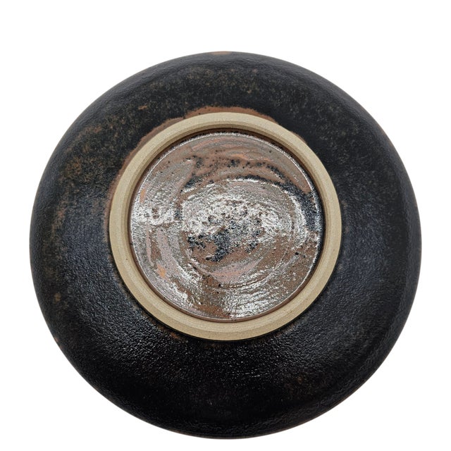 Ceramic Japanese Shussai-Gama Studio Pottery Plate With Irabo Glaze and Original Signed Box For Sale - Image 7 of 7