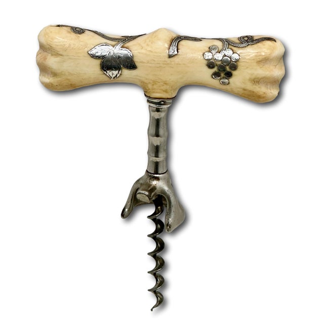 This is a Beautiful, Unusual and Very Fine Quality Antique American Wine Corkscrew. The Large Scale Handle is Completely...