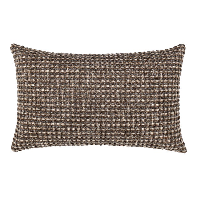 The House Of Scalamandré Heatherton Lumbar Pillow In Walnut For Sale