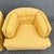 Textile Vintage Mid Century Yellow Tufted Swivel Barrell Chairs With Pink Purple and Blue Stripes - A Pair For Sale - Image 7 of 12