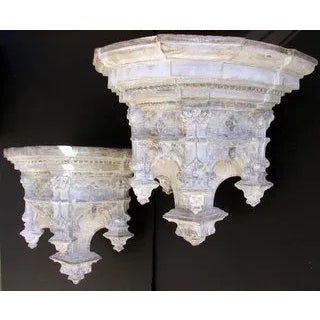 Gothic Terra Cotta Wall Brackets - a Pair For Sale In Denver - Image 6 of 6