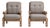 Pair of 1970s French Tan Brutalist Oak Upholstered Armchairs For Sale